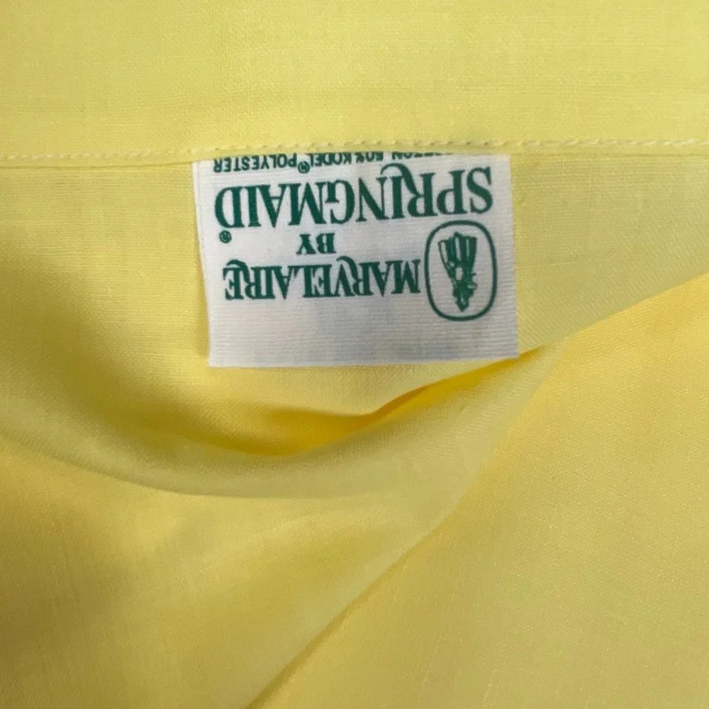 Vintage Marvelaire SPRINGMAID Double Flat 81x108 Muslin Sheet Yellow NWOT